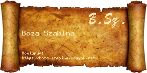 Boza Szabina névjegykártya