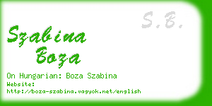 szabina boza business card